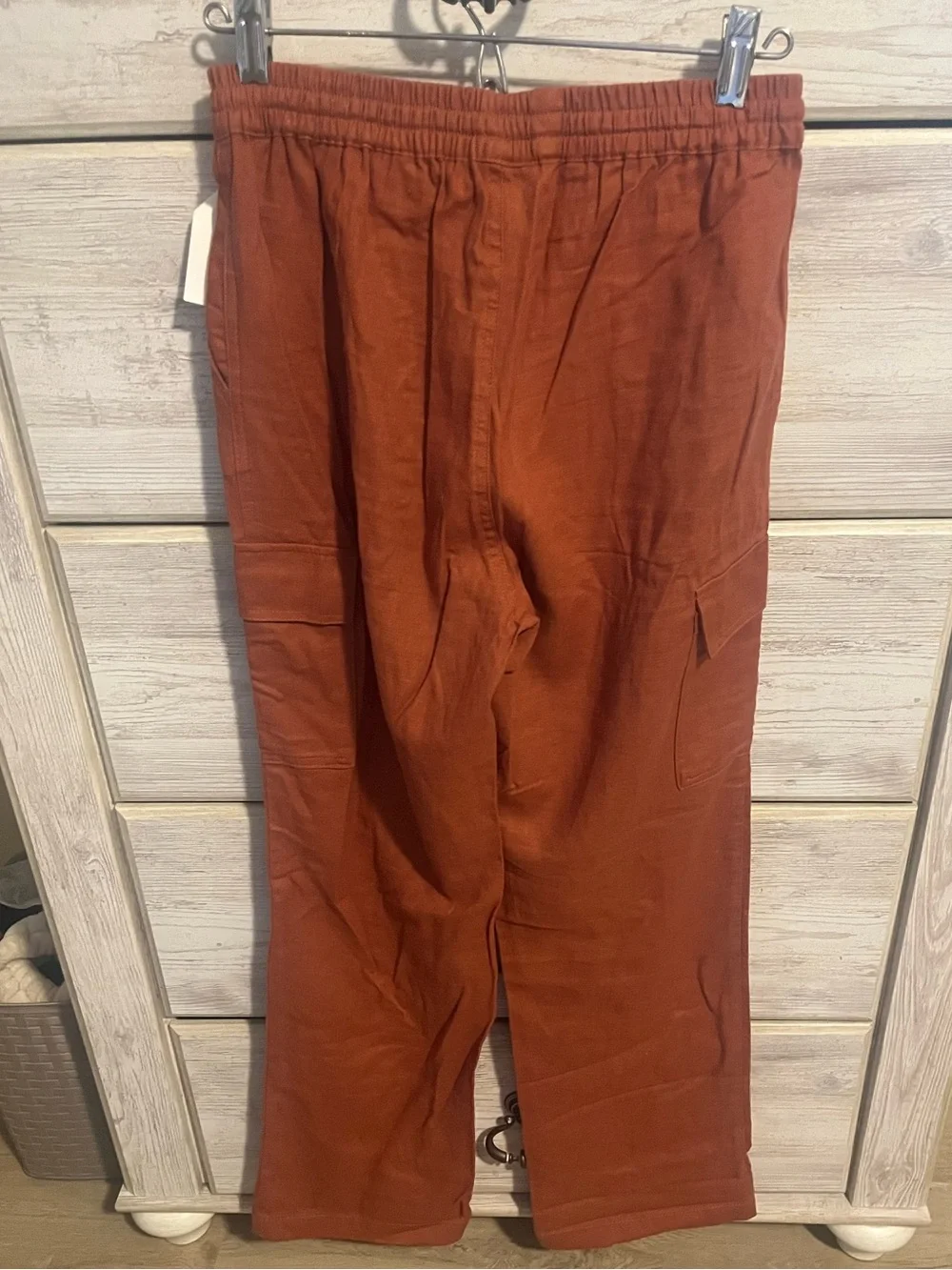 Love Tree Womens Cargo Pants in Rust Orange